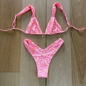 Kulani Kinis pink and orange floral bikini